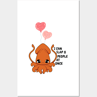 Funny Slapping Octopus Posters and Art